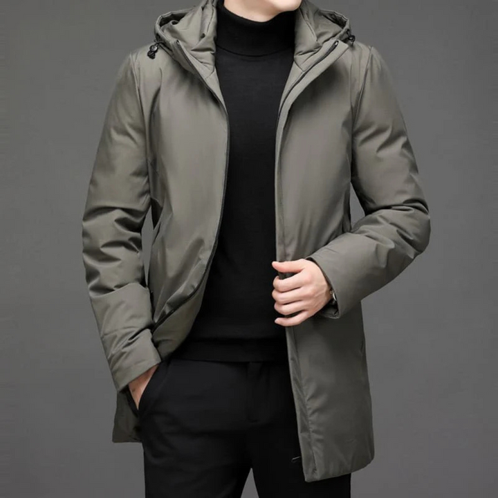 Herren Winterparka mit Tiefem Kapuzen-Design für Kalte Tage