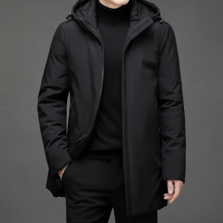 Herren Winterparka mit Tiefem Kapuzen-Design für Kalte Tage