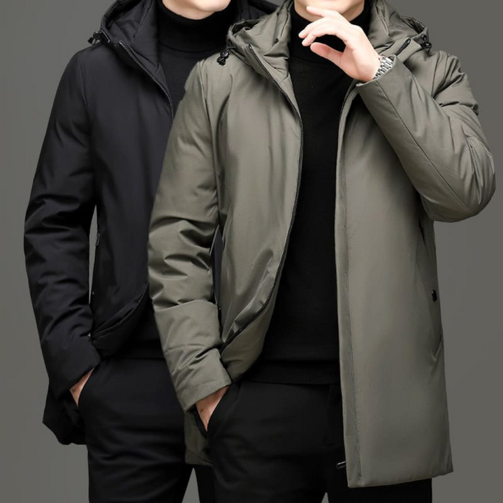 Herren Winterparka mit Tiefem Kapuzen-Design für Kalte Tage