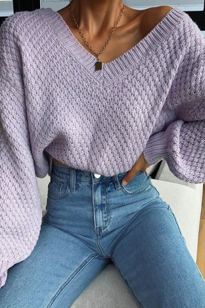 Lässige Street V-Ausschnitt Bluse mit Geteiltem Detail