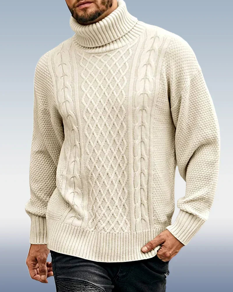 Hochkragen Strickpullover für Männer in 3 Farben - Stilvoll und Bequem