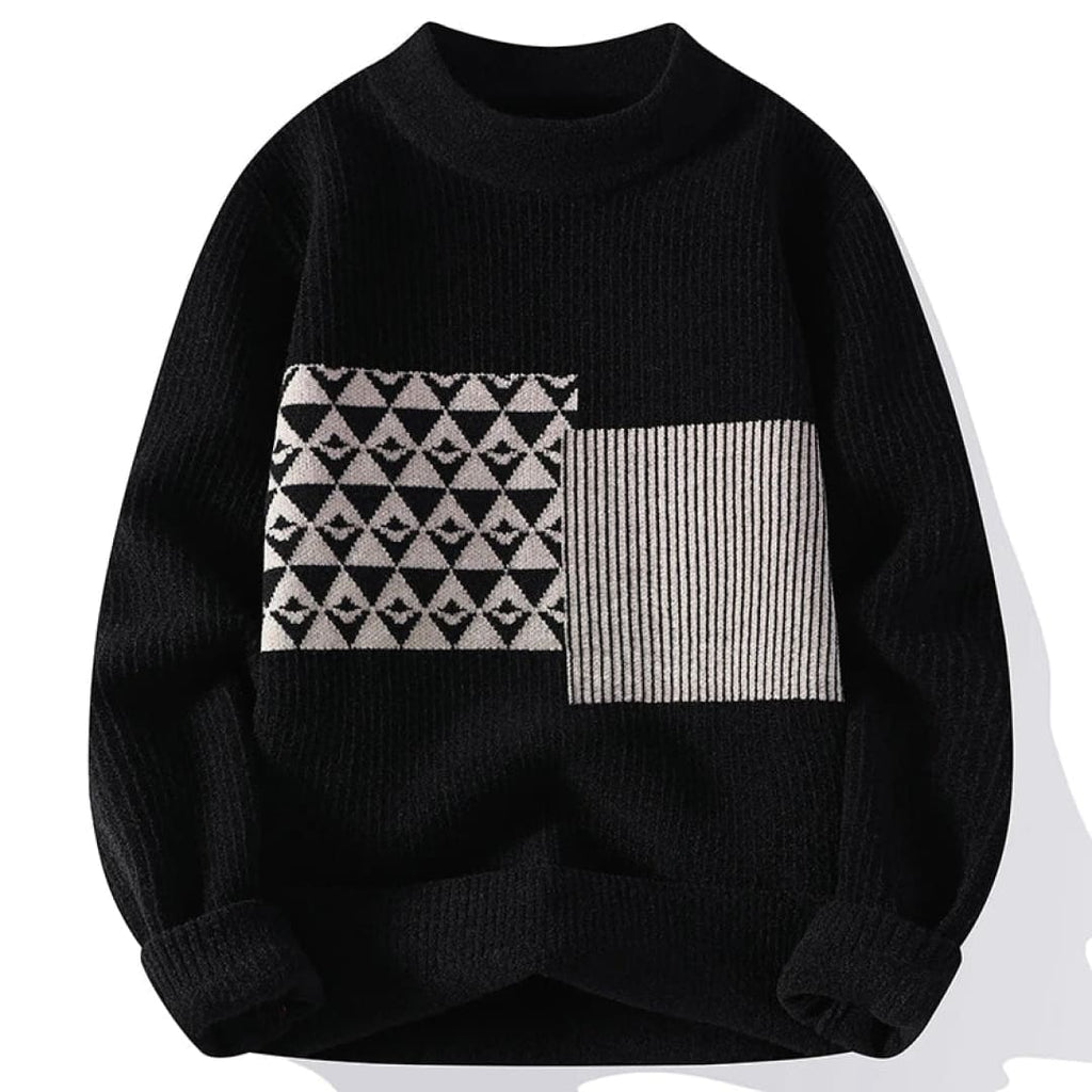 Zeitgenössischer geometrischer Blockpullover für jeden Anlass