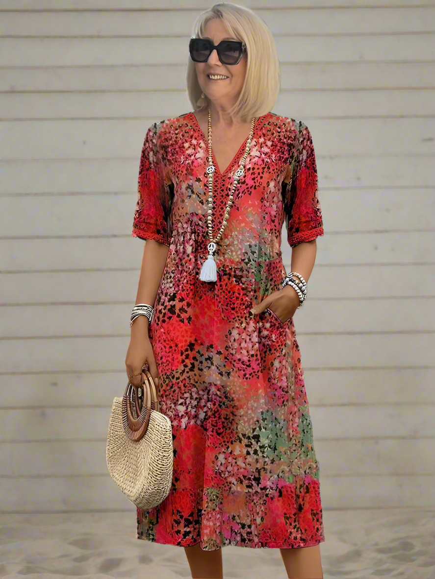 Midikleid mit lebendigem Design und stilvoller Ausstrahlung