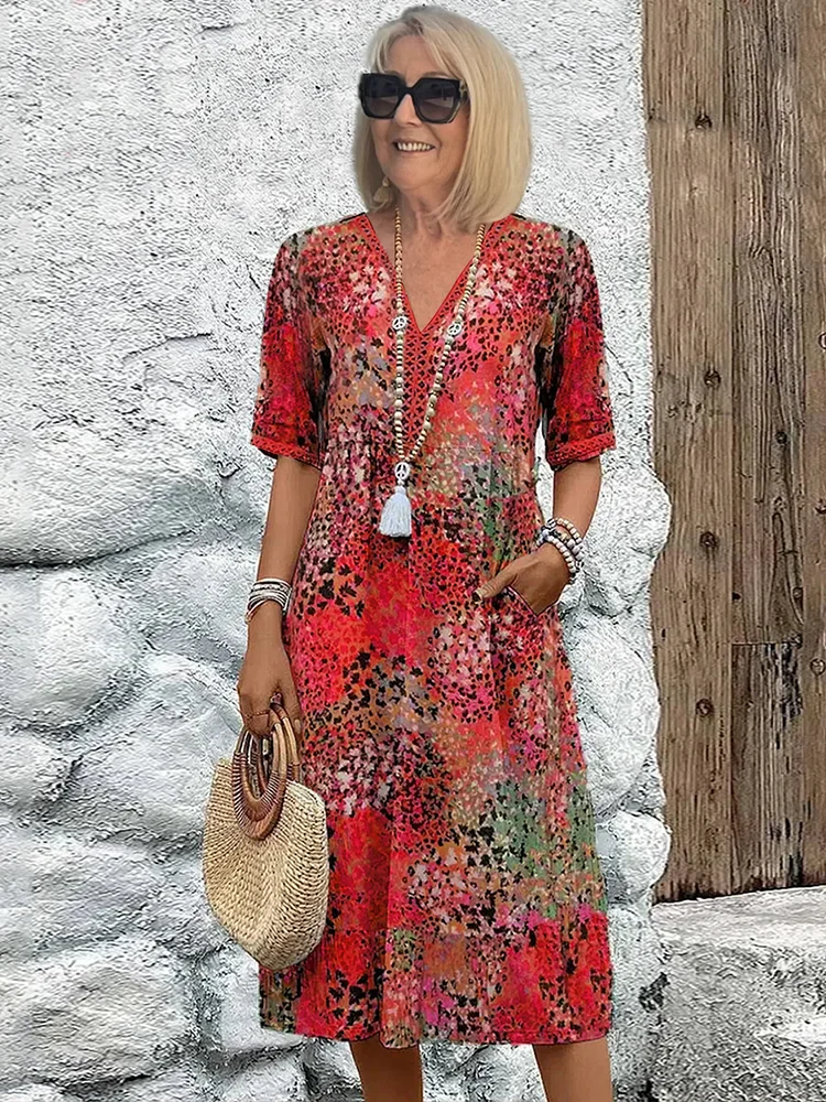 Midikleid mit lebendigem Design und stilvoller Ausstrahlung