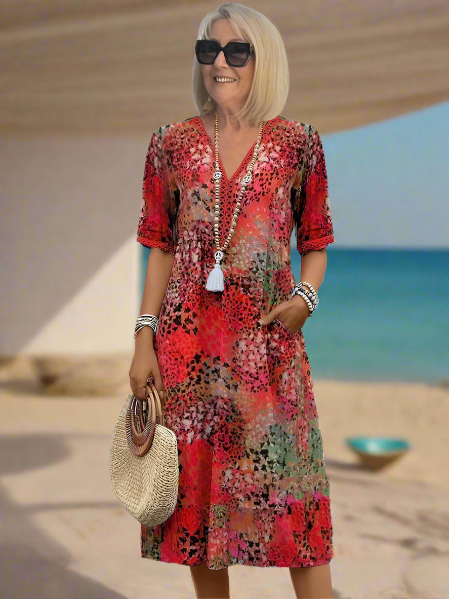Midikleid mit lebendigem Design und stilvoller Ausstrahlung