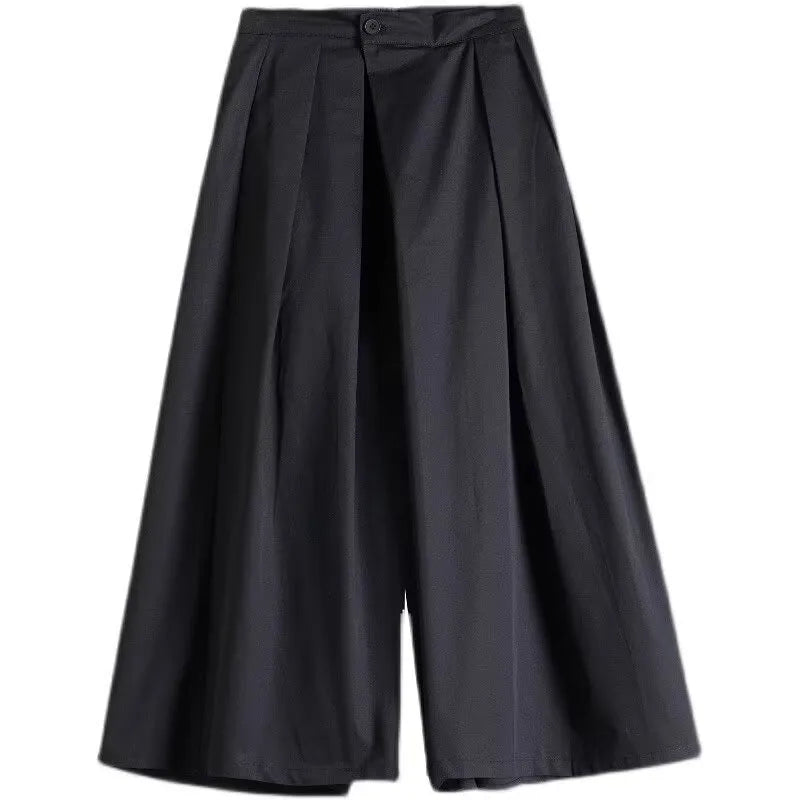 Elegante Weite Hose mit Hohem Bund und Einfarbigem Design