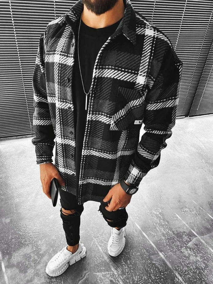 Trendige Lässige Karierte Jacke – Perfekt für Streetwear