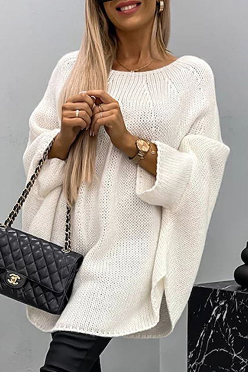 Schlichte Freizeit Bluse mit Rundhalsausschnitt – Eindeutig und Elegant