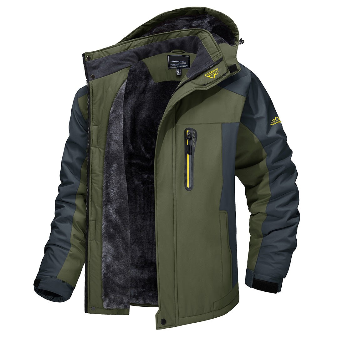 Warme Herrenjacke mit Tiefer Kapuze und Praktischen Taschen – Für Stilvolle Outfits