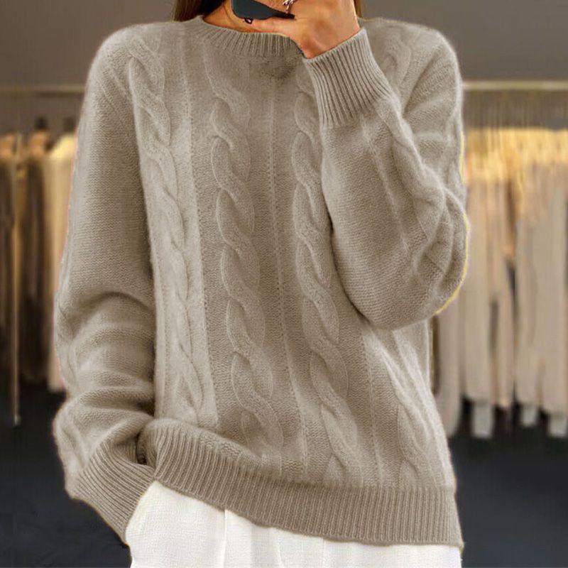 Bequemer Strickpullover mit normalem Kragen
